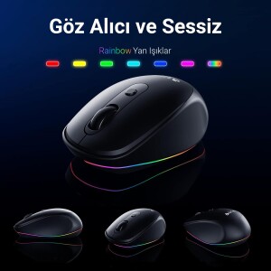 Aula AC208 Rainbow 2.4GHz Kablosuz Şarjlı Türkçe Q Klavye / Mouse ve Mousepad Seti - 2