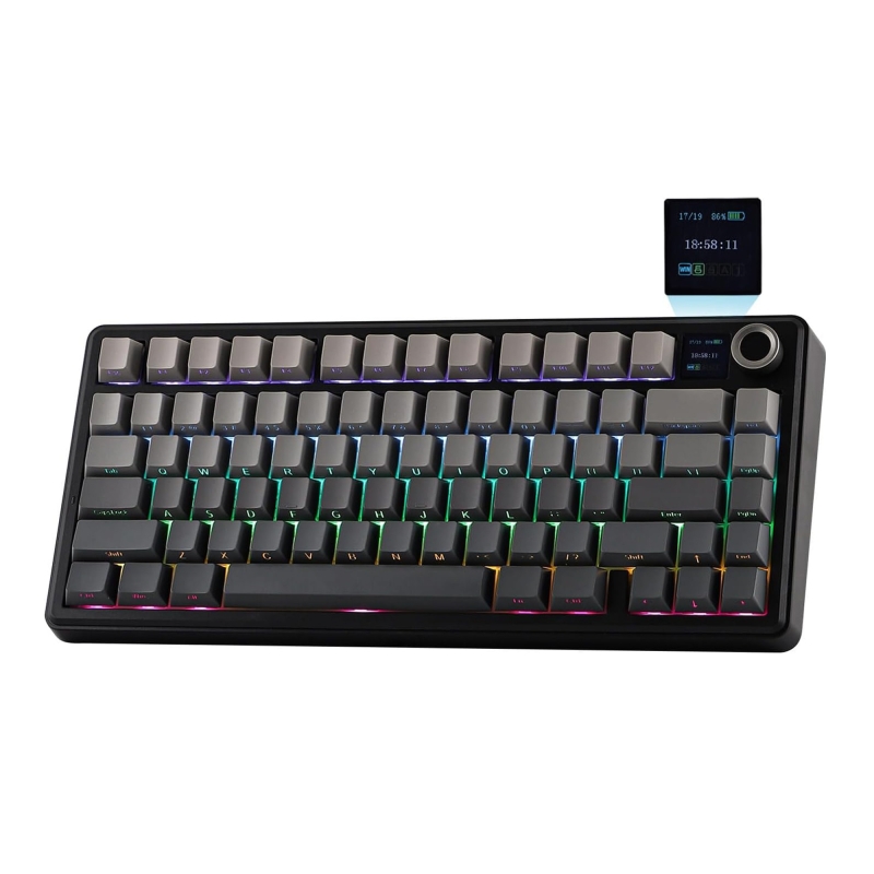Aula F75 Max Mekanik RGB TKL Reaper Switch Kablosuz Makrolu Hot Swap Klavye Gri - 1