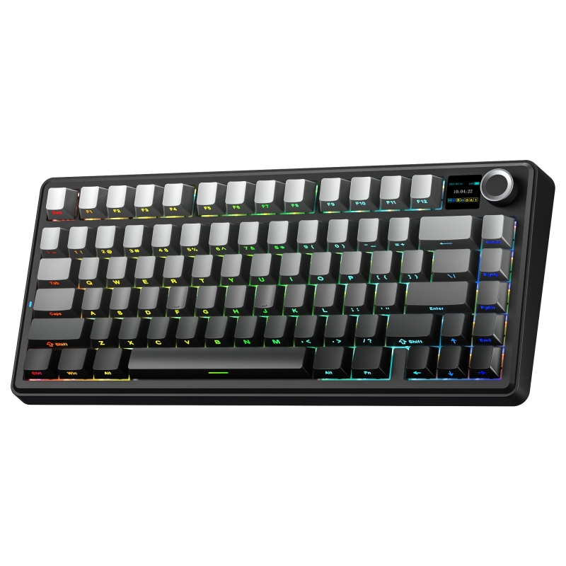 Aula F75 Max Mekanik RGB TKL Reaper Switch Kablosuz Makrolu Hot Swap Klavye Gri - 1