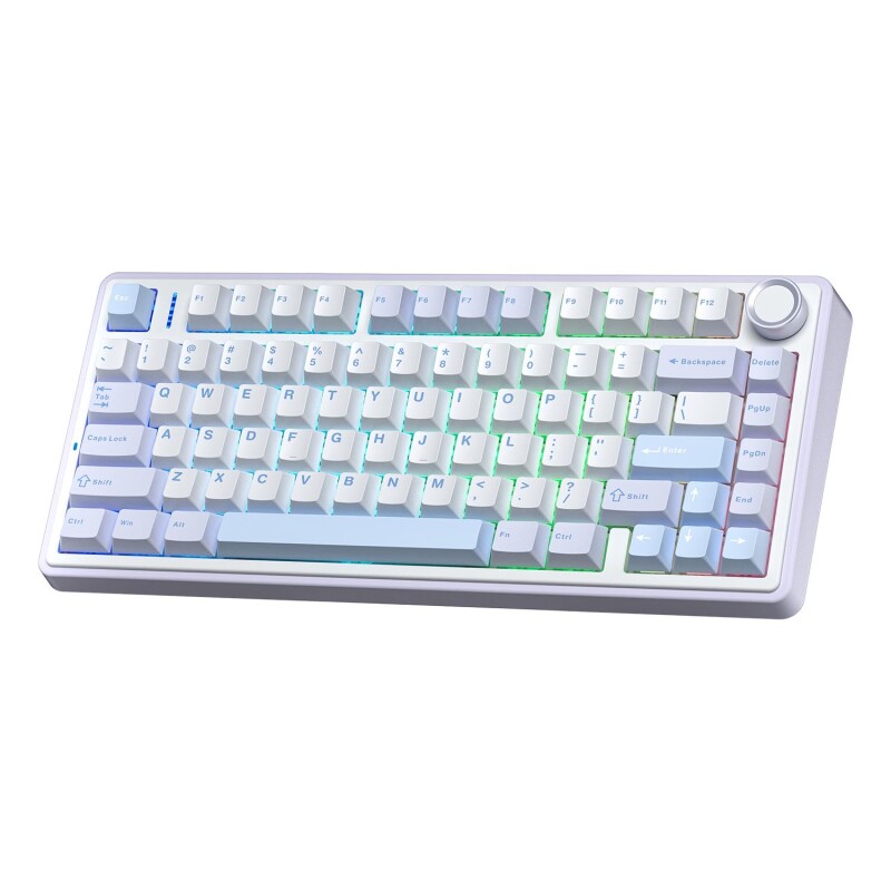 Aula F75 Mekanik RGB TKL Gray Switch Kablosuz Makrolu Hot Swap Klavye Buz Mavisi - 1