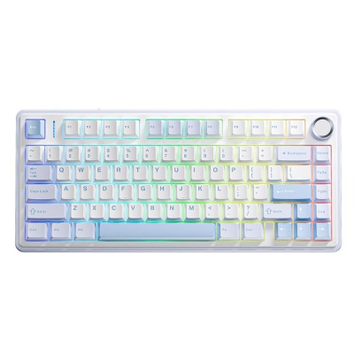 Aula F75 Mekanik RGB TKL Gray Switch Kablosuz Makrolu Hot Swap Klavye Buz Mavisi - 2