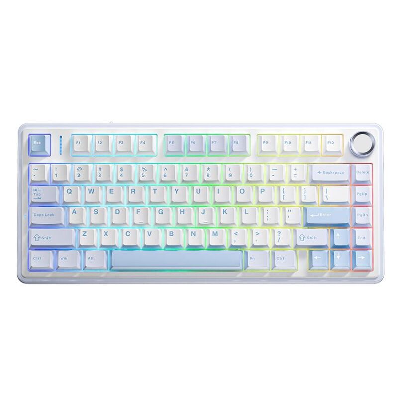 Aula F75 Mekanik RGB TKL Gray Switch Kablosuz Makrolu Hot Swap Klavye Buz Mavisi - 2