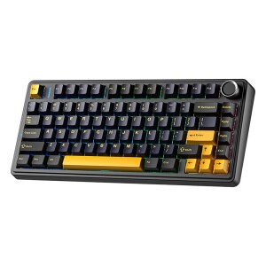 Aula F75 Mekanik RGB TKL Gray Switch Kablosuz Makrolu Hot Swap Klavye Siyah - 1