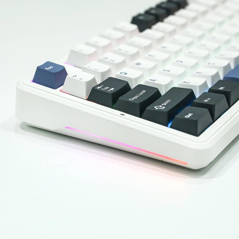 Aula F87 Mekanik RGB TKL GrayWood V4 Switch Kablosuz Makrolu Hot Swap Klavye Beyaz - 7