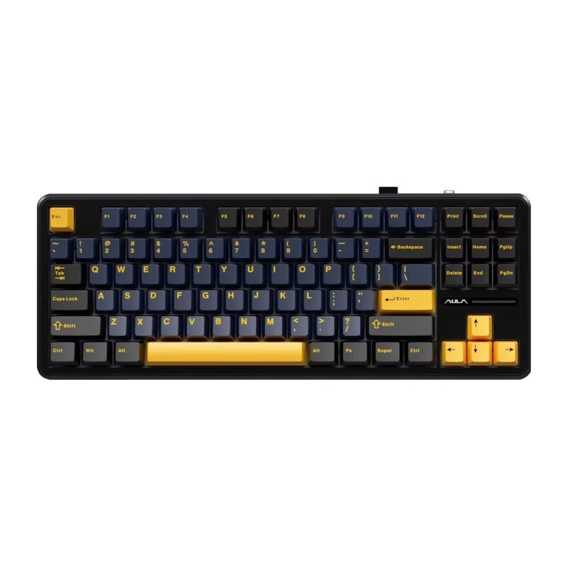 Aula F87 Mekanik RGB TKL Gray Switch Kablosuz Makrolu Hot Swap Klavye Turuncu - 1