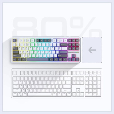 Aula F87 Mekanik RGB TKL Gray Switch Kablosuz Makrolu Hot Swap Klavye Turuncu - 4