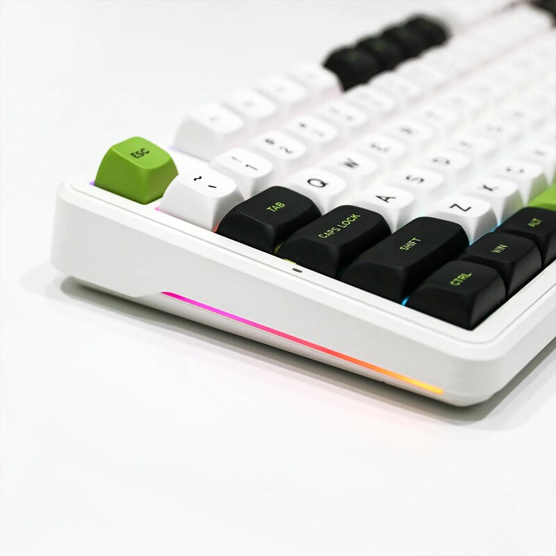 Aula F87 Mekanik RGB TKL Graywood V3 Switch Rounded Edges Keycap Kablosuz Makrolu Hot Swap Klavye Yeşil - 7