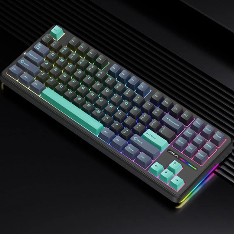 Aula F87 Mekanik RGB TKL Graywood V4 Switch Kablosuz Makrolu Hot Swap Klavye Pro Siyah - 2