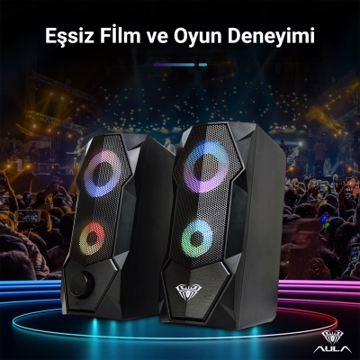 Aula N-301 10W Masaüstü RGB Gaming Oyuncu PC 1+1 Speaker Hoparlör - 2