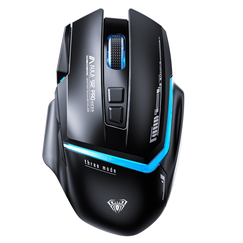 Aula S12 Pro 12800 DPI 8 Tuşlu Makrolu Kablolu Optik Gaming Oyuncu Mouse Siyah - 1