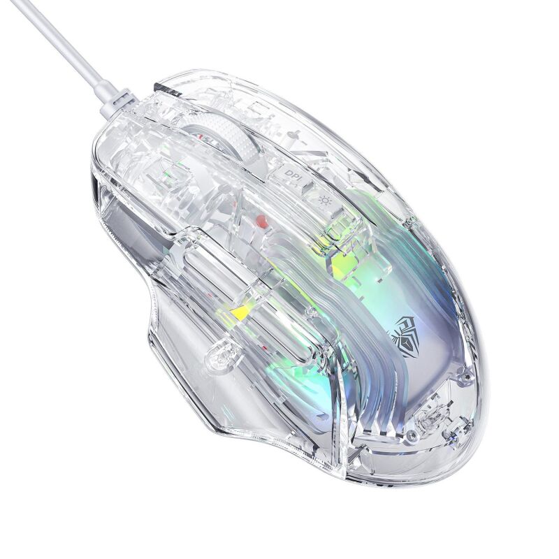 Aula S80 7200DPI 7 Tuşlu RGB Şeffaf Optik Oyuncu Gaming Mouse - 1