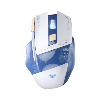 Aula SC550 4800DPI 7 Tuşlu Makrolu 2.4GHz Kablosuz Optik RGB Oyuncu Mouse Mavi - 1