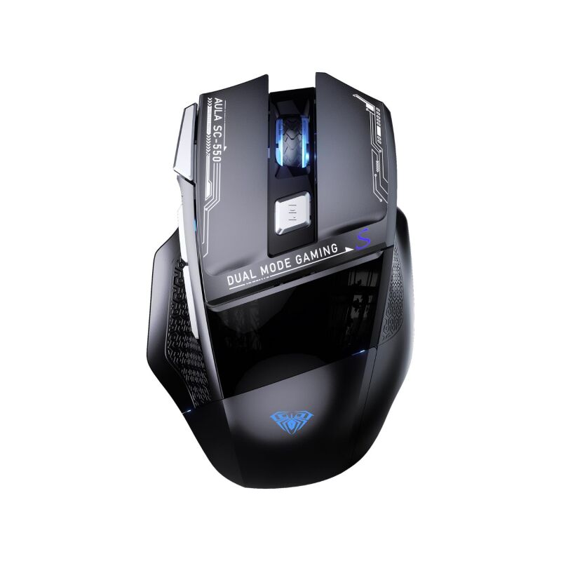 Aula SC550 4800DPI 7 Tuşlu Makrolu 2.4GHz Kablosuz Optik RGB Oyuncu Mouse Siyah - 1