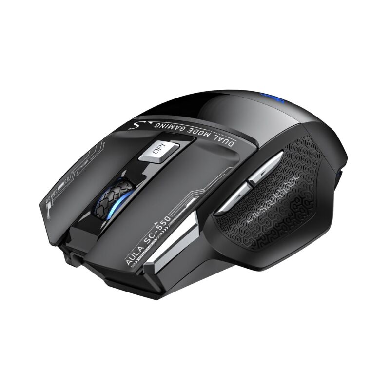 Aula SC550 4800DPI 7 Tuşlu Makrolu 2.4GHz Kablosuz Optik RGB Oyuncu Mouse Siyah - 3