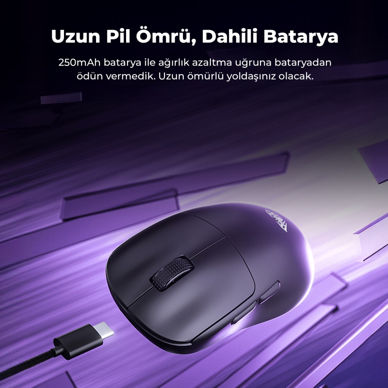 Aula SC800 Lightweight PAW3395 Sensor 26000 DPI 8000Hz Kablolu ve Kablosuz Gaming Oyuncu Mouse Beyaz - 7