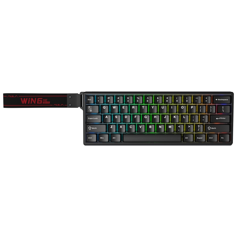 Aula Win60 He Manyetik Klavye Rapid Trigger Graywood Swtich 8000Hz RGB TKL Hot Swap Oyuncu Klavyesi Siyah - 4