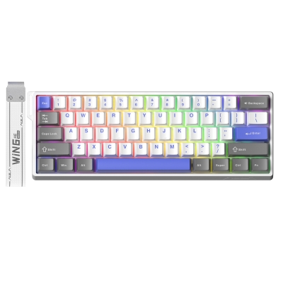 Aula Win60 He Max Manyetik Klavye Rapid Trigger Graywood Swtich 8000Hz RGB TKL Hot Swap Oyuncu Klavyesi Mavi - 1