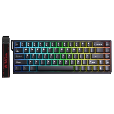 Aula Win68 He Manyetik Klavye Rapid Trigger Graywood Swtich 8000Hz RGB TKL Hot Swap Oyuncu Klavyesi Siyah - 1
