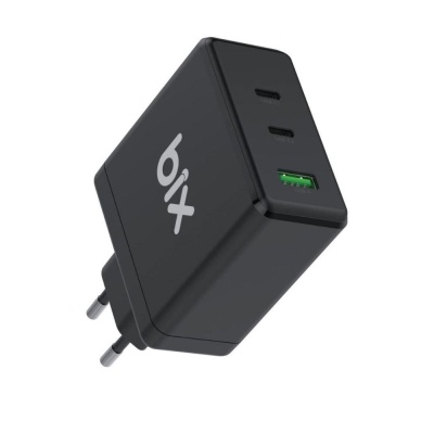 Bix 100W USB Type-C QC 4.0 PD 3.0 Gan 3 Portlu Hızlı Şarj Cihazı Siyah - 1