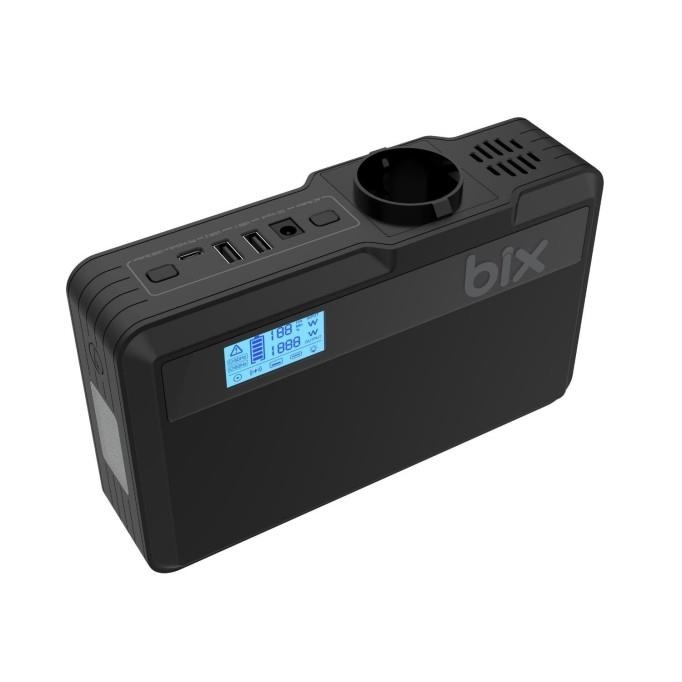 Bix 40000mAh 230V 100W İnverter Powerbank 2*USB 1*Type-C PD Çıkışlı LED Işıklı Şarj İstasyonu - 2