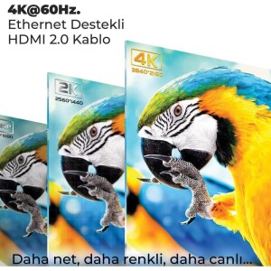 Bix 4K@60Hz 18 Gbps Veri Aktarım Destekli HDMI 2.0 Kablo 3 Metre - 2