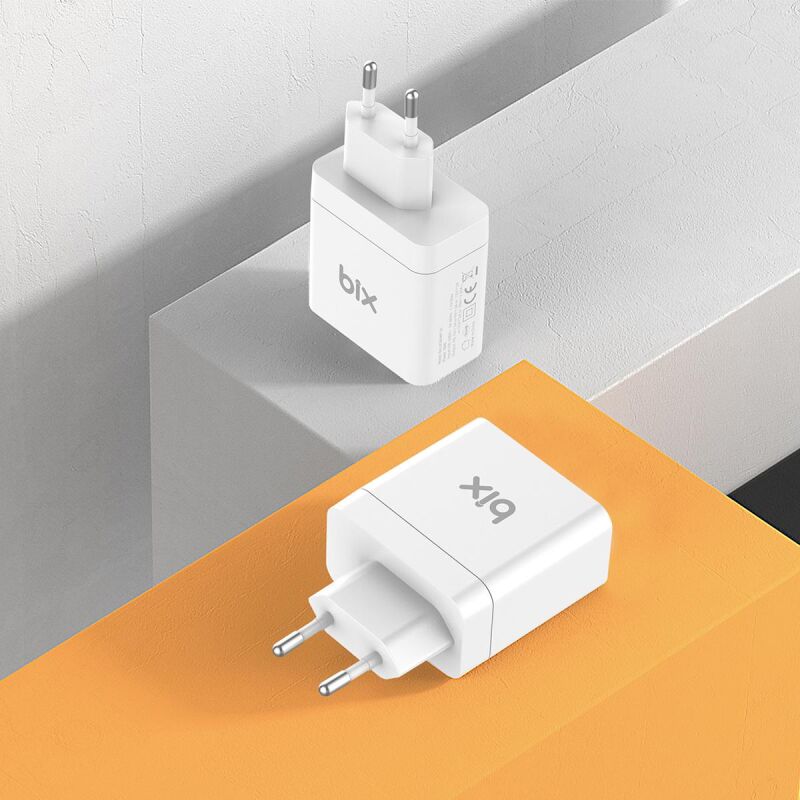 Bix 65W PD Hızlı Şarj Adaptörü - E-Mark Çipli 2 Metre USB-C Kablo - 6