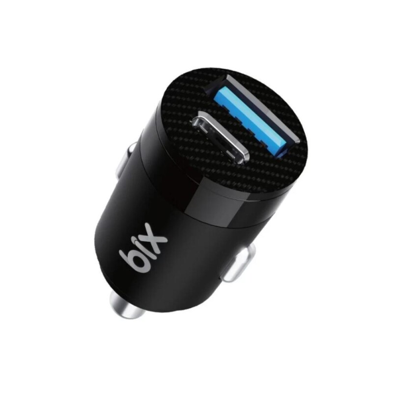 Bix 65W Type-C PD 3.0 ve USB-A Çift Portlu Araç içi Hızlı Şarj Cihazı Siyah - 1