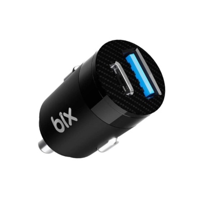 Bix 65W Type-C PD 3.0 ve USB-A Çift Portlu Araç içi Hızlı Şarj Cihazı Siyah - 2