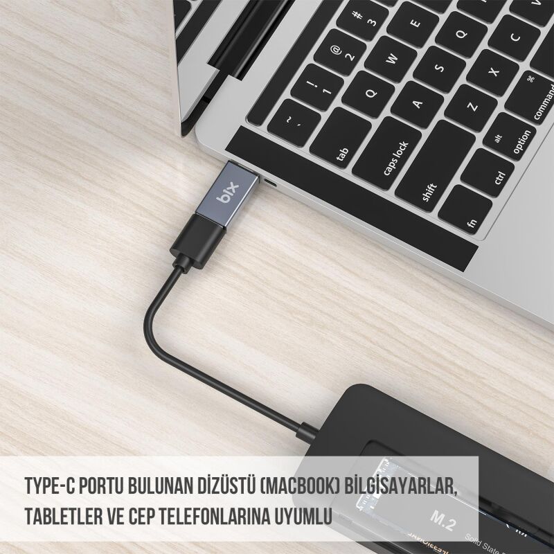 Bix ADP-01 Type-C to USB-A 3.0 Çevirici Dönüştürücü Adaptör - 6