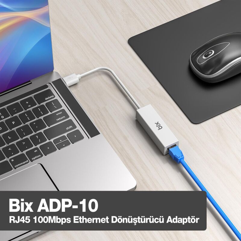 Bix ADP-10 USB 2.0 to Rj45 100Mbps Ethernet Dönüştürücü Adaptör - 4