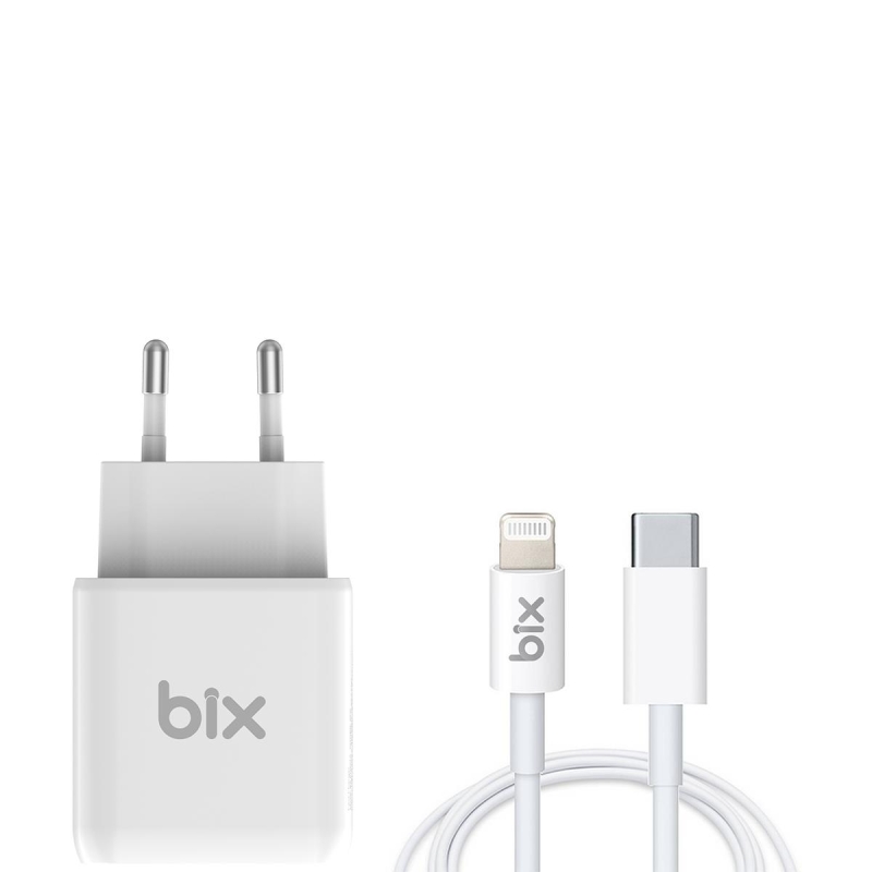 Bix BX-CL20TA 20W PD Hızlı Şarj Adaptörü + 3A USB-C'den Lightning Kablo - 1