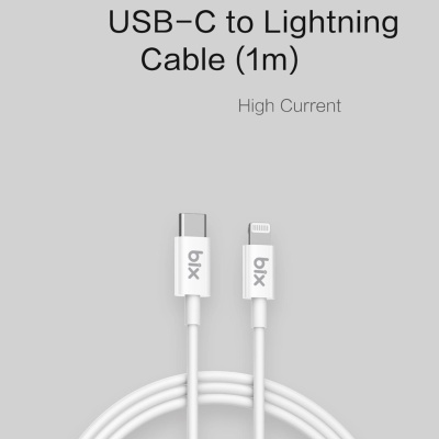 Bix BX-IP02UC Type-C to Lightning Data ve Şarj Kablosu Beyaz 1 Metre - 4