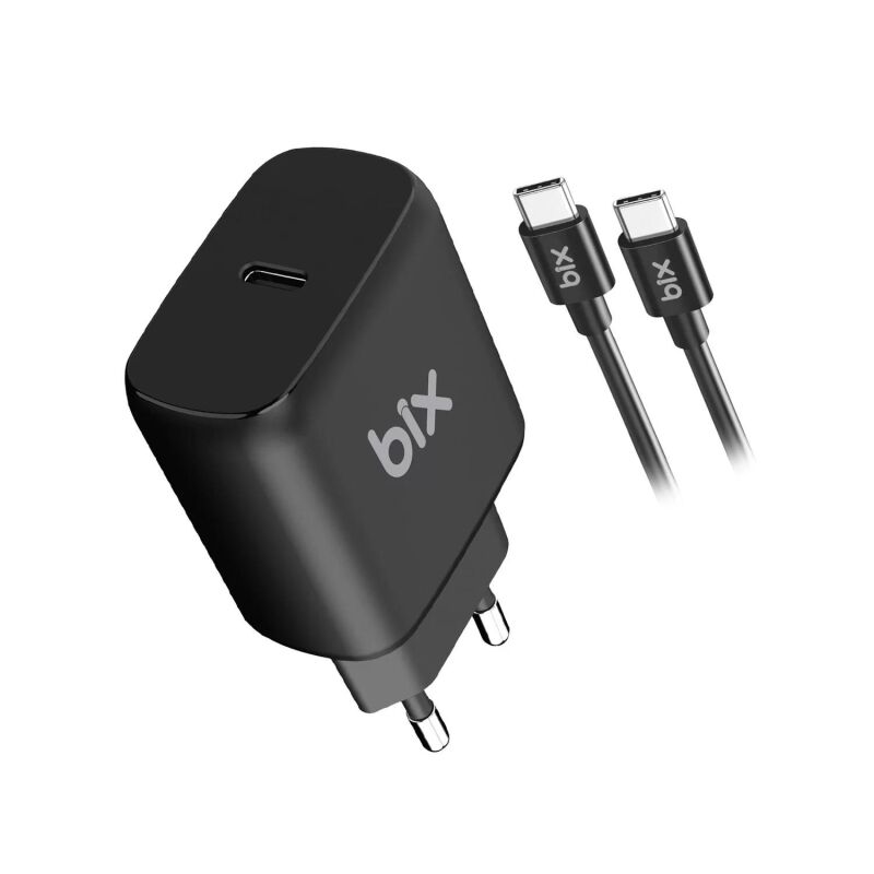 Bix BX-UC25TA 25W PD Hızlı Şarj Adaptörü + 5A Type-C Kablo Siyah - 1