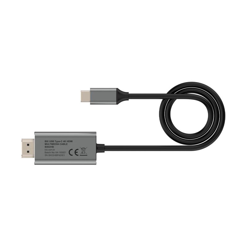 Bix BX02HB Type-C to HDMI 4K Multimedya Ses ve Görüntü Aktarım Kablosu 1.8 Metre - 3