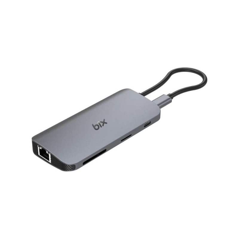 Bix BX10HB Pro Type-C to 4K 60Hz HDMI 3*USB 3.2 Gigabit Ethernet PD 100W Micro SD Kart Okuyucu Çoklayıcı Hub - 2