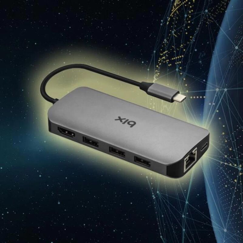 Bix BX10HB Pro Type-C to 4K 60Hz HDMI 3*USB 3.2 Gigabit Ethernet PD 100W Micro SD Kart Okuyucu Çoklayıcı Hub - 4