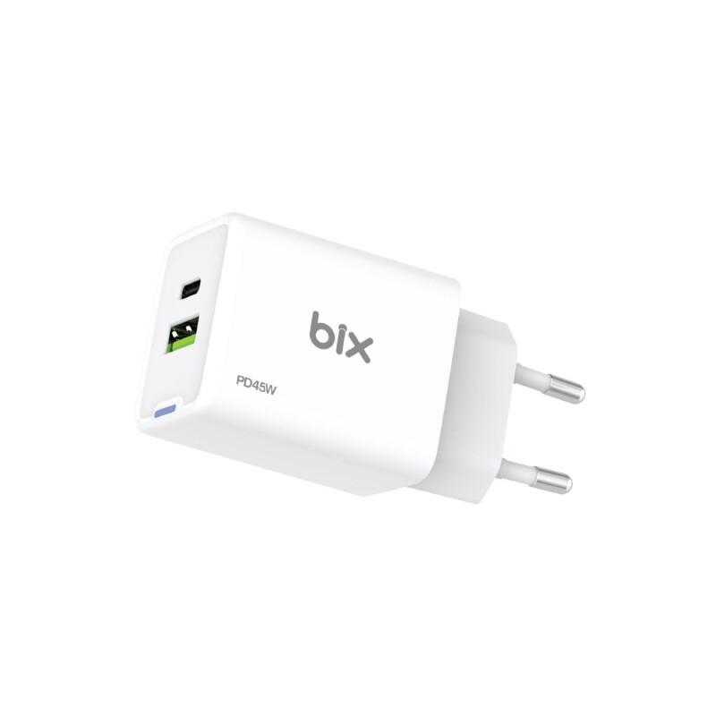 Bix BX2P46G 45W GaN USB-C + USB-A Şarj Aleti iPhone iPad PPS PD Type-C Hızlı Şarj Cihazı Beyaz - 2