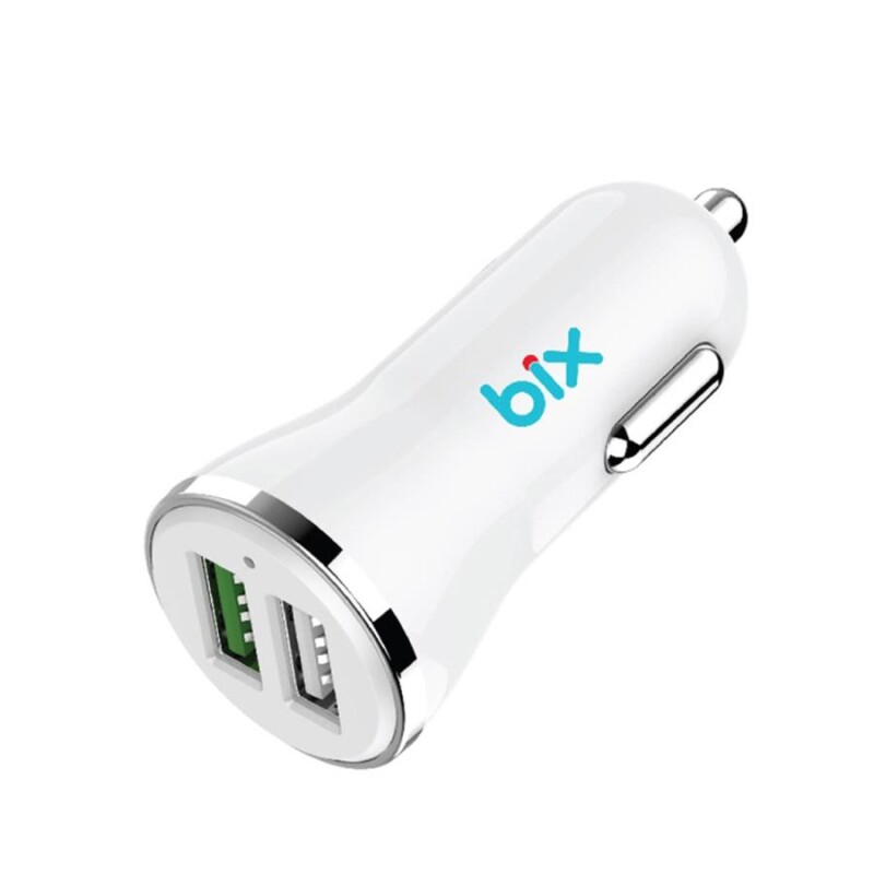 Bix Çift USB Çıkışlı QC 3.0 Araç Şarj Cihazı Beyaz - 1