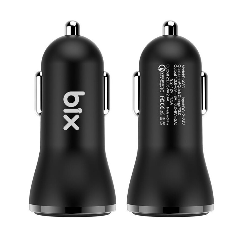 Bix Çift USB Çıkışlı QC 3.0 Araç Şarj Cihazı Beyaz - 6