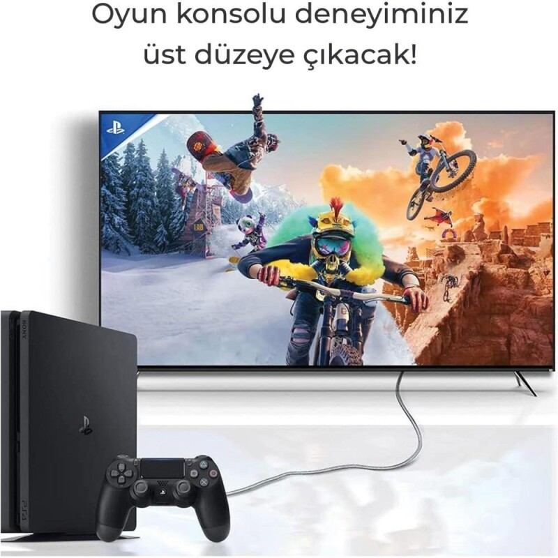 Bix Premium 8K@60Hz 4K@120Hz eARC Yüksek Hızlı HDMI 2.1 Kablo 2 Metre - 5