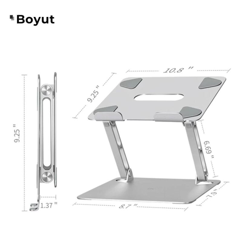 Bix Saiji D7 Yükseklik ve Açı Ayarlı Katlanabilir Notebook Standı Gri - 8