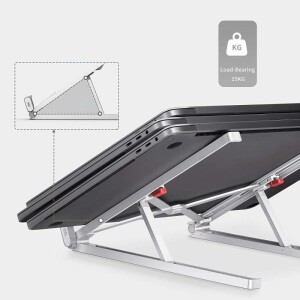 Bix Saiji X2 Taşıma Çantalı Alüminyum Notebook Laptop Standı Silver - 5