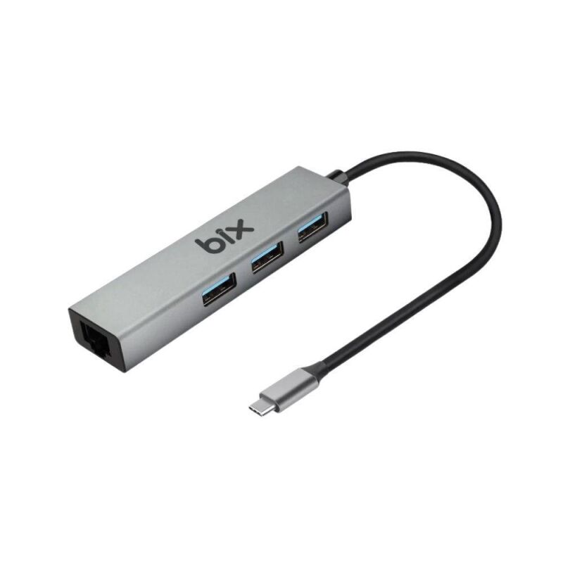 Bix Type-C USB 3.0 Gigabit Ethernet ve 3 Portlu USB Çoklayıcı Hub - 2