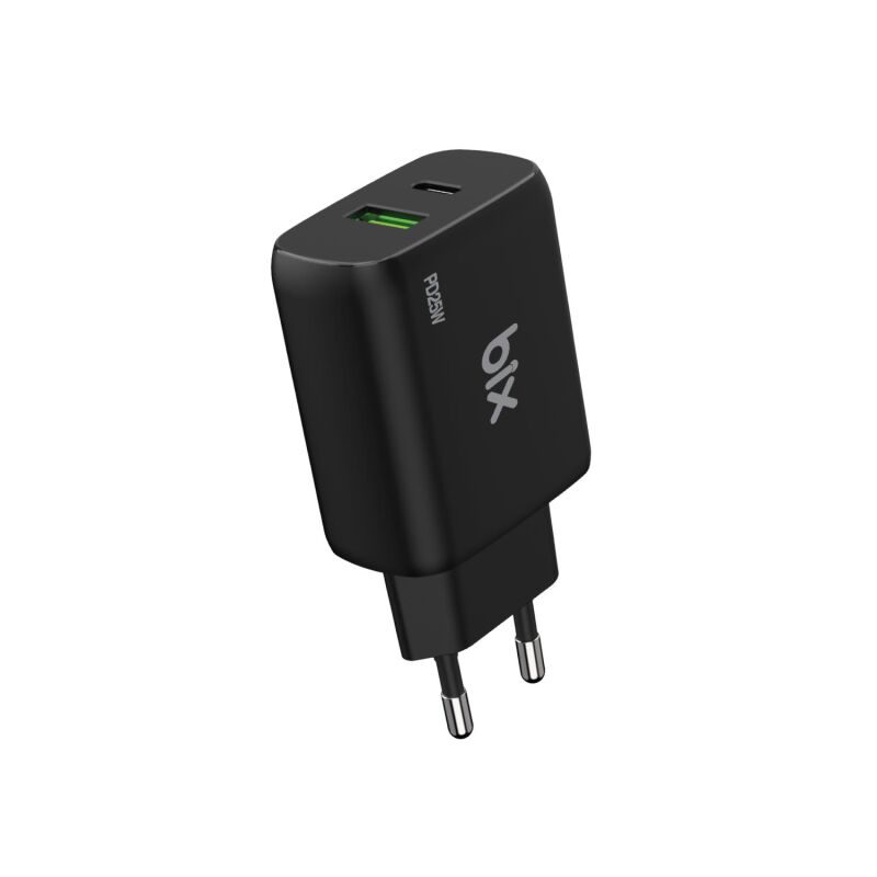 Bix ZH-2U41T 25W USB Type-C PD Çift Portlu Hızlı Şarj Cihazı Siyah - 1