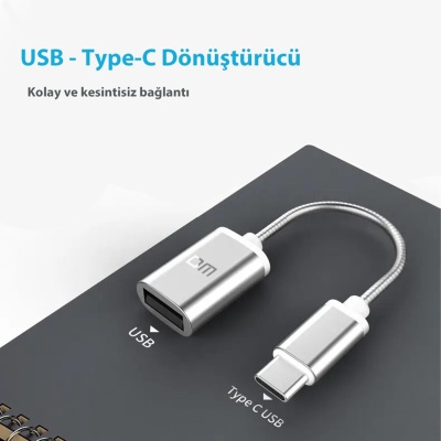 DM AD007 Type-C to USB-A OTG Çevirici Dönüştürücü Adaptör - 4