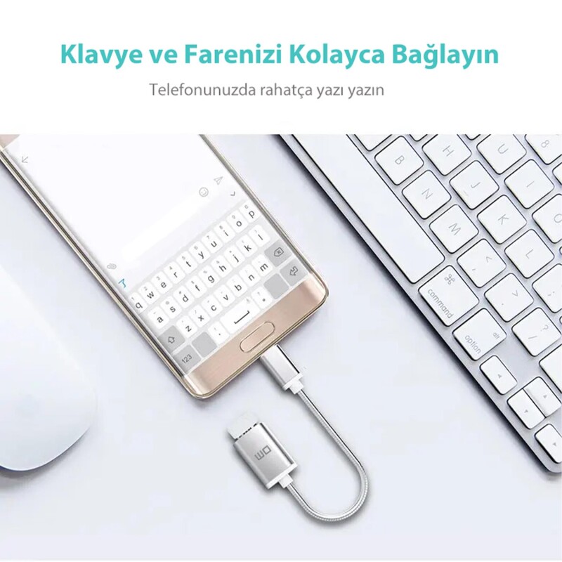 DM AD007 Type-C to USB-A OTG Çevirici Dönüştürücü Adaptör - 5