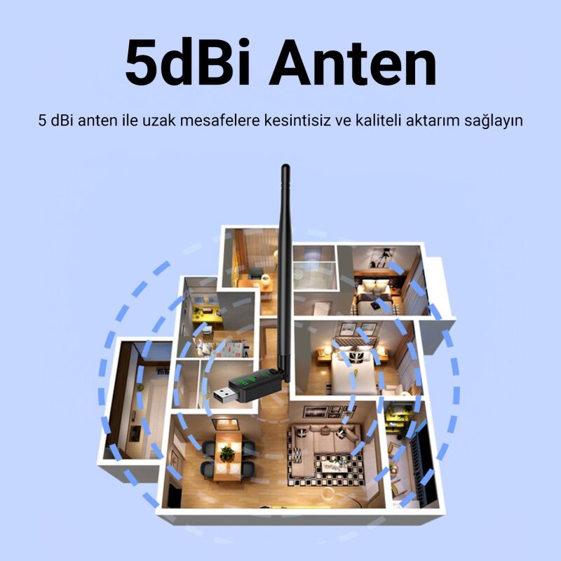 DM AD082 300 Mbps USB Wireless Adaptör Wifi Alıcı Verici Access Point - 4