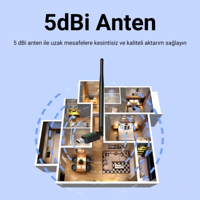 DM AD083 650 Mbps USB Wireless Adaptör Wifi Alıcı Verici Access Point - 3