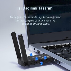 DM AD085 1300 Mbps Dual Band 5.8GHz USB Wireless Adaptör Wifi Alıcı Verici Access Point - 5