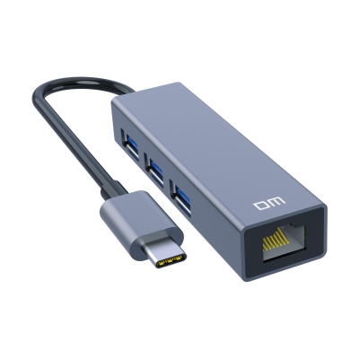 DM CHB002 Type-C to RJ45 100Mbps Ethernet ve USB Çoklayıcı Dönüştürücü - 1